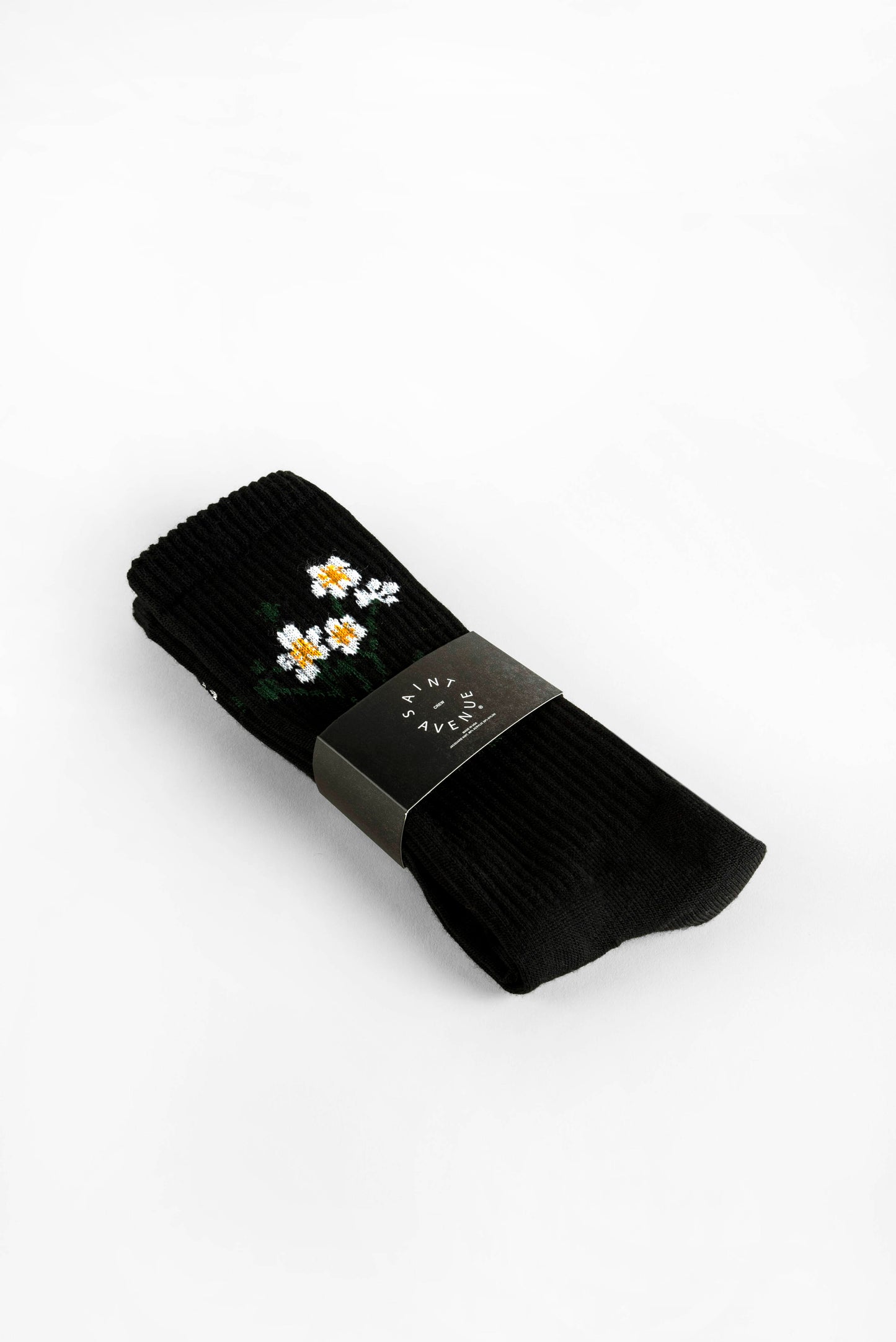 'Saints Garden' Crew Socks (Black)