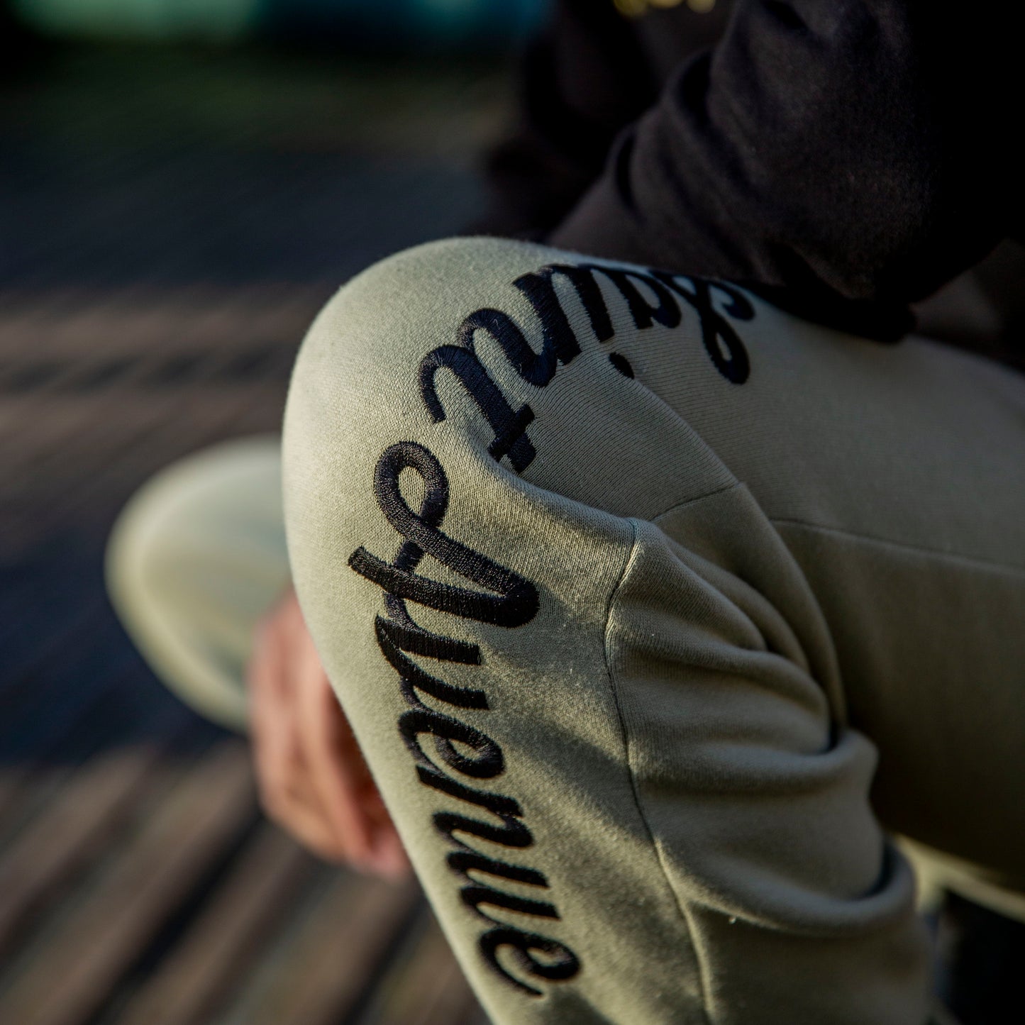 The Pistachio & Black Script sweatpants