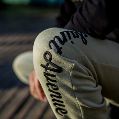 The Pistachio & Black Script sweatpants